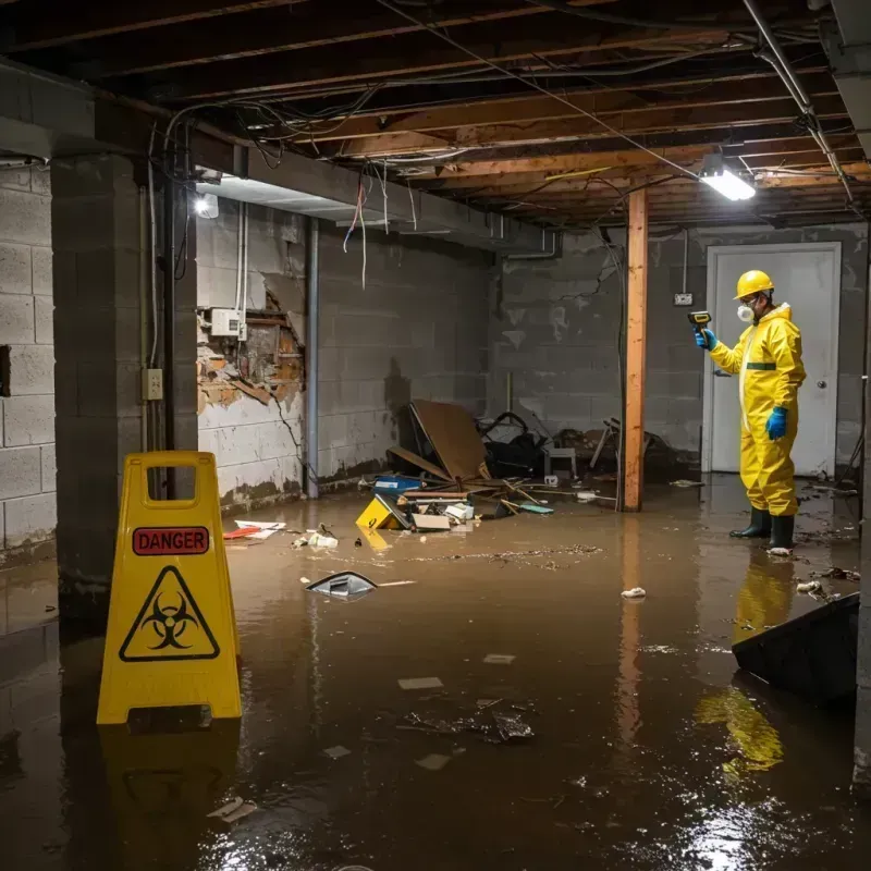 Flooded Basement Electrical Hazard in Riverdale, IL Property